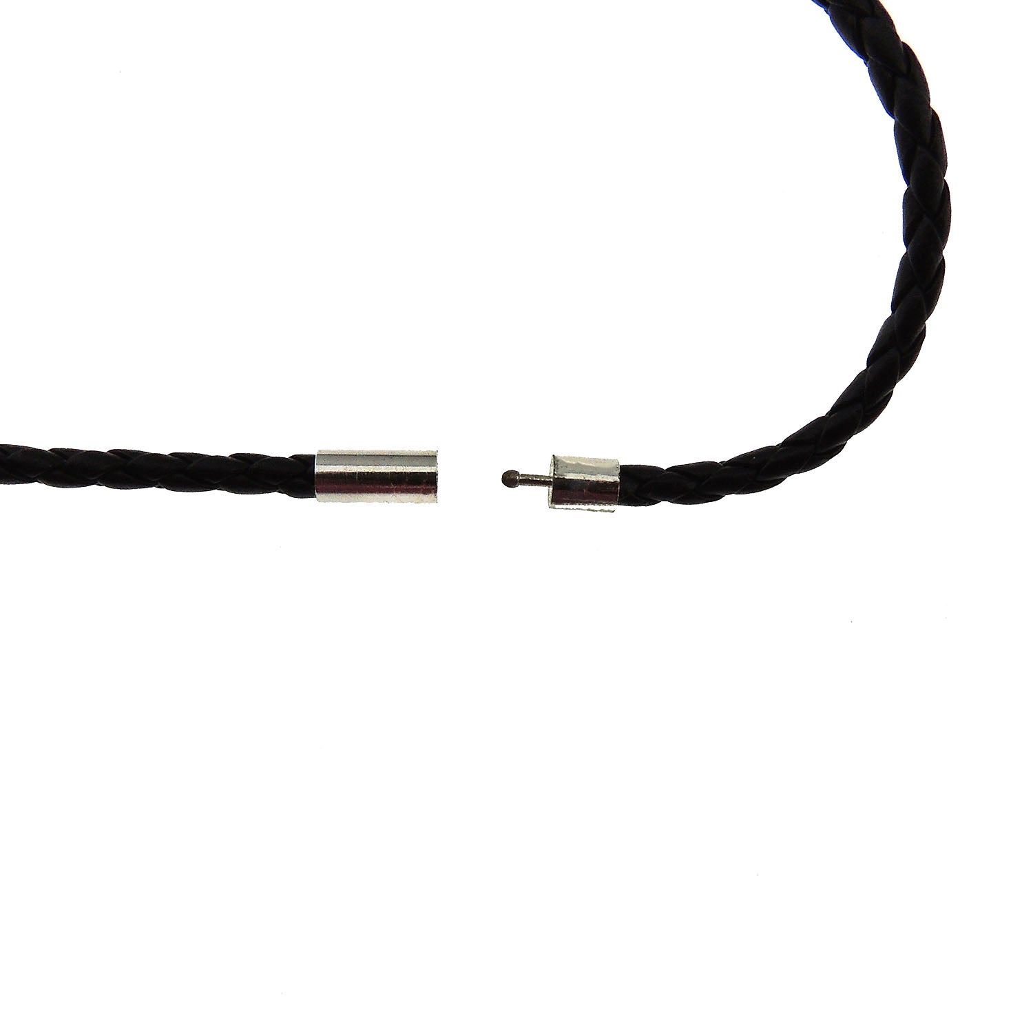 Initial Letter Necklace PU Leather Stainless Steel Men Women Ginger Lyne Collection - S