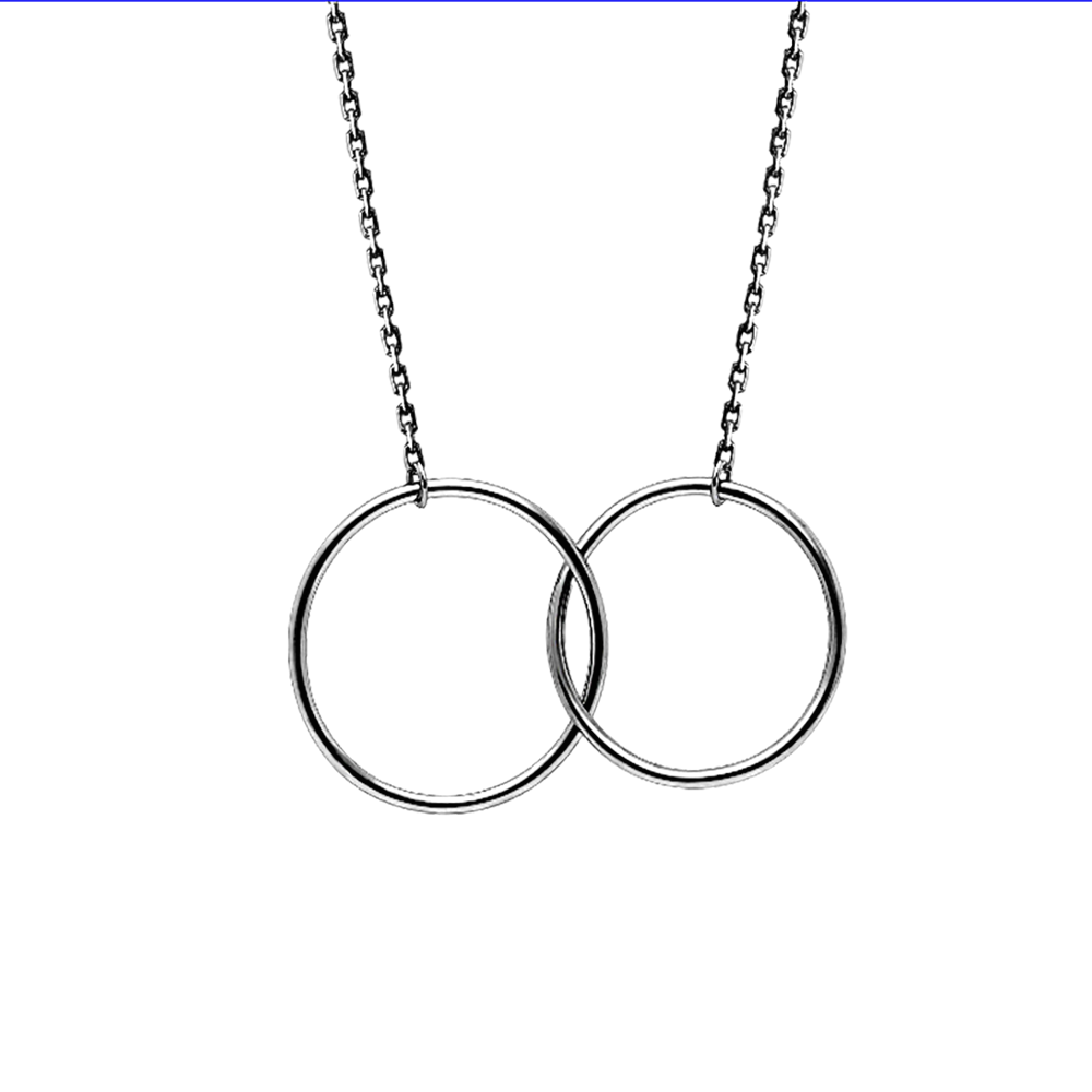 Mom Greeting Card Sterling Silver Linked Circles Necklace Women Ginger Lyne Collection