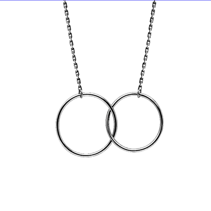 Mom Greeting Card Sterling Silver Linked Circles Necklace Women Ginger Lyne Collection