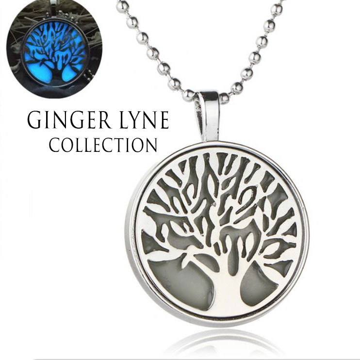 Glow in Dark Tree of Life Pendant Chain Necklace Women Ginger Lyne Collection