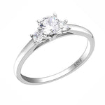 Load image into Gallery viewer, Nina Engagement Ring Womens Sterling Silver 3 Stone Cz Ginger Lyne Collection Size 12 - 12
