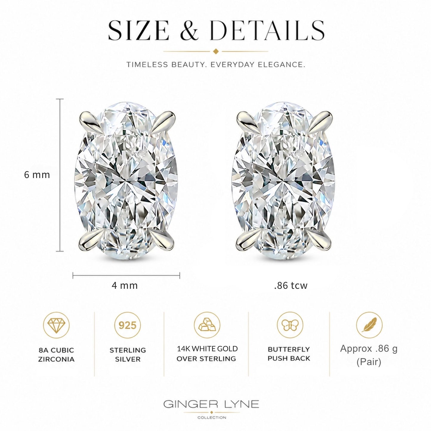 OvalCutStudEarringsforWomen.86CtSimulatedDiamondSterlingSilverGingerLyne-Silver_Silver-3