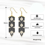 Load image into Gallery viewer, Dangle Earrings for Women Citrine and Black Spinel Gold Sterling Silver Ginger Lyne Collection
