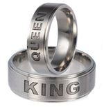 Load image into Gallery viewer, King or Queen Stainless Steel Wedding Band Ring Men Women Ginger Lyne Collection - Mens-King,10.5
