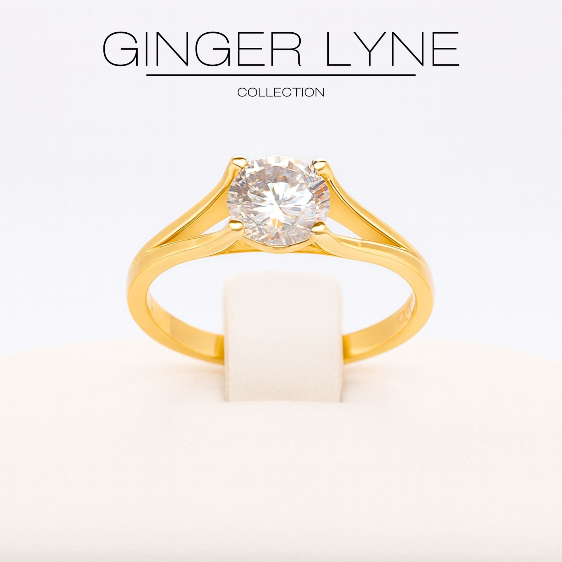 ArielEngagementRingCubicZirconiaWomenSterlingSilverGingerLyneCollection_Gold-2