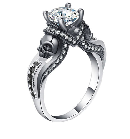 ChasityEngagementRingWomenBlackSkullsGothPunkStyleGingerLyneCollection_Black-1