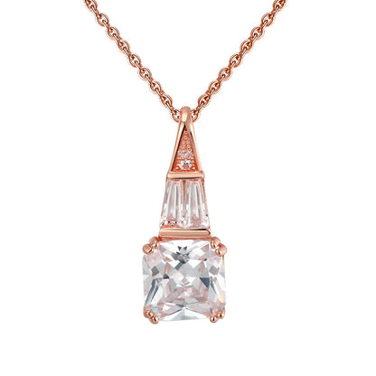 Square Trillion Pendant Necklace for Women Sterling Silver Ginger Lyne Collection - Rose Gold