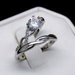 Load image into Gallery viewer, Queena Bridal Set Engagement Ring Cz Sterling Silver Women Ginger Lyne Collection - 10
