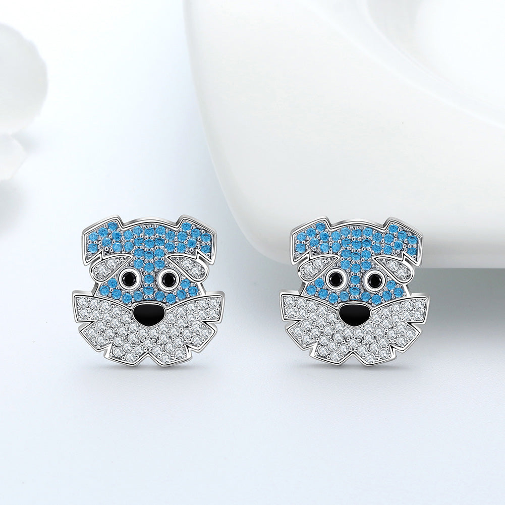 Buddy Schnauzer Dog Stud Earrings for Women Sterling Silver Cz  Ginger Lyne Collection