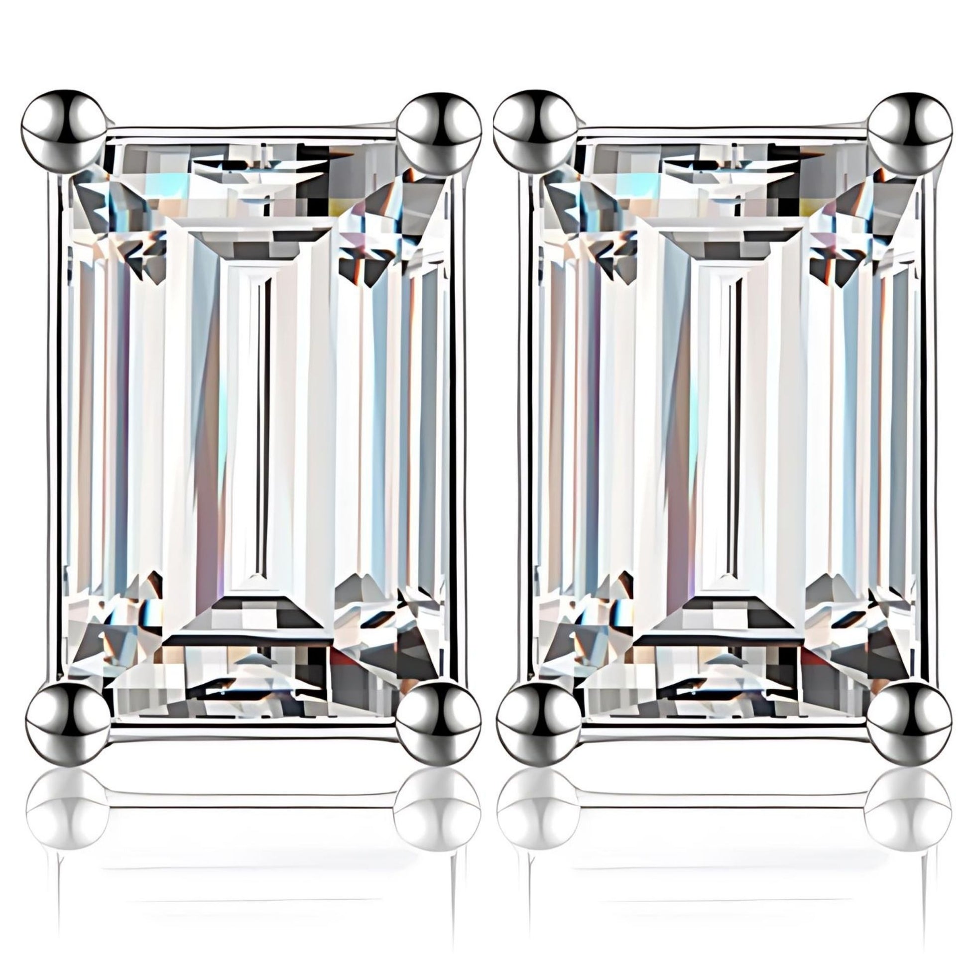 EmeraldCutStudEarringsforWomen7.5CtSterlingSilverStudsforherGingerLyneCollection_Silver-1