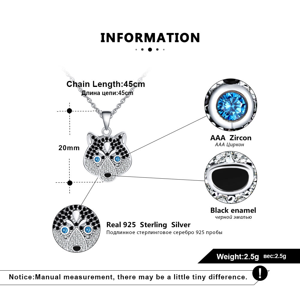 Koko Husky Dog Sterling Silver Necklace for Women Cz Ginger Lyne Collection - Necklace