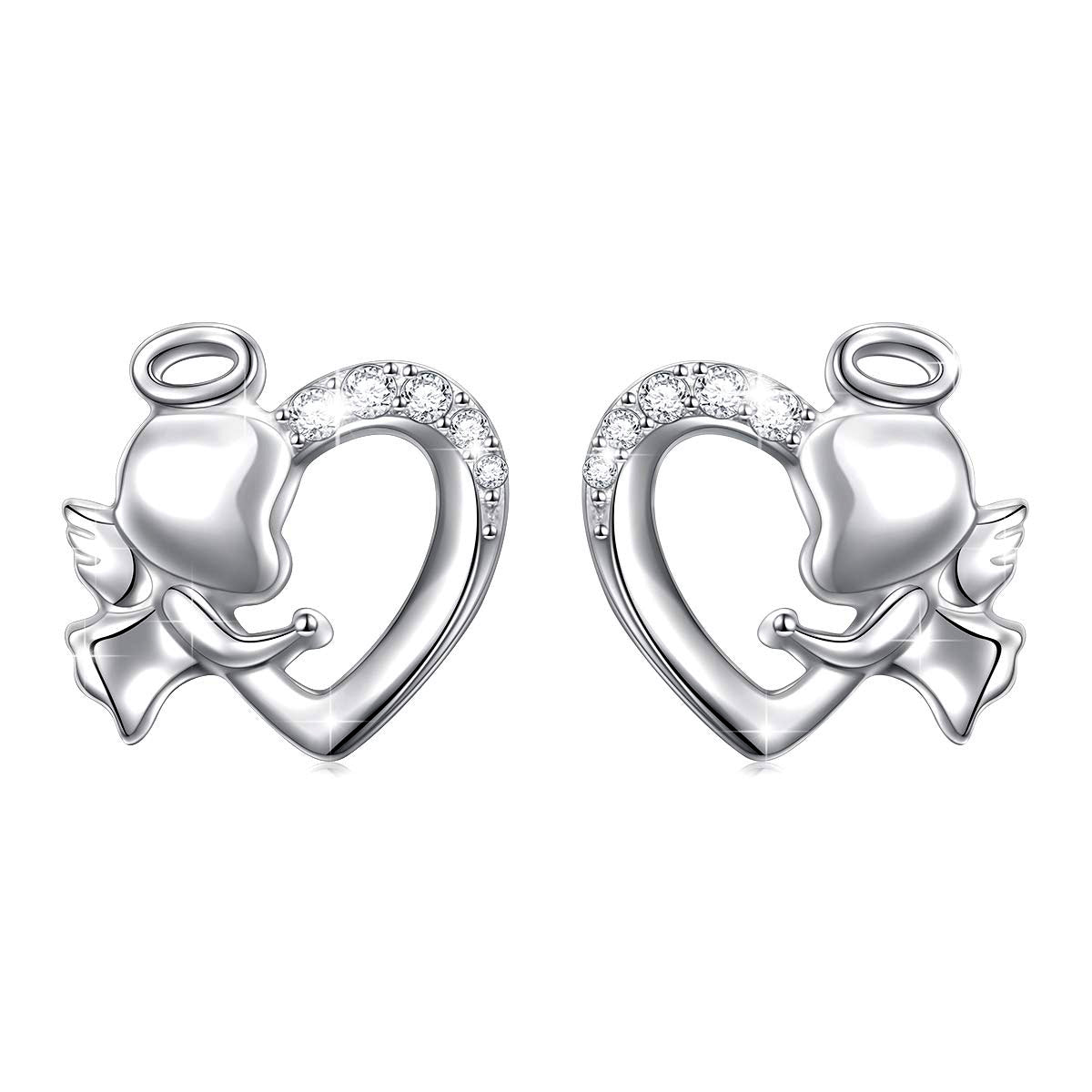 AngelHeartStudEarringsforWomenSterlingSilverCubicZirconiaGingerLyneCollection_Silver-1