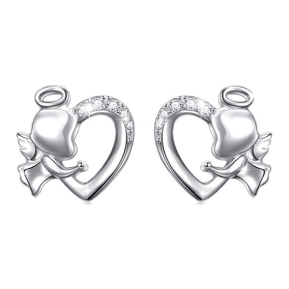 AngelHeartStudEarringsforWomenSterlingSilverCubicZirconiaGingerLyneCollection_Silver-1