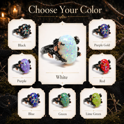 HenriettaBlackTreeBranchGothicInspiredFireOpalEngagementRingforWomenbyGingerLyne_Purple-5