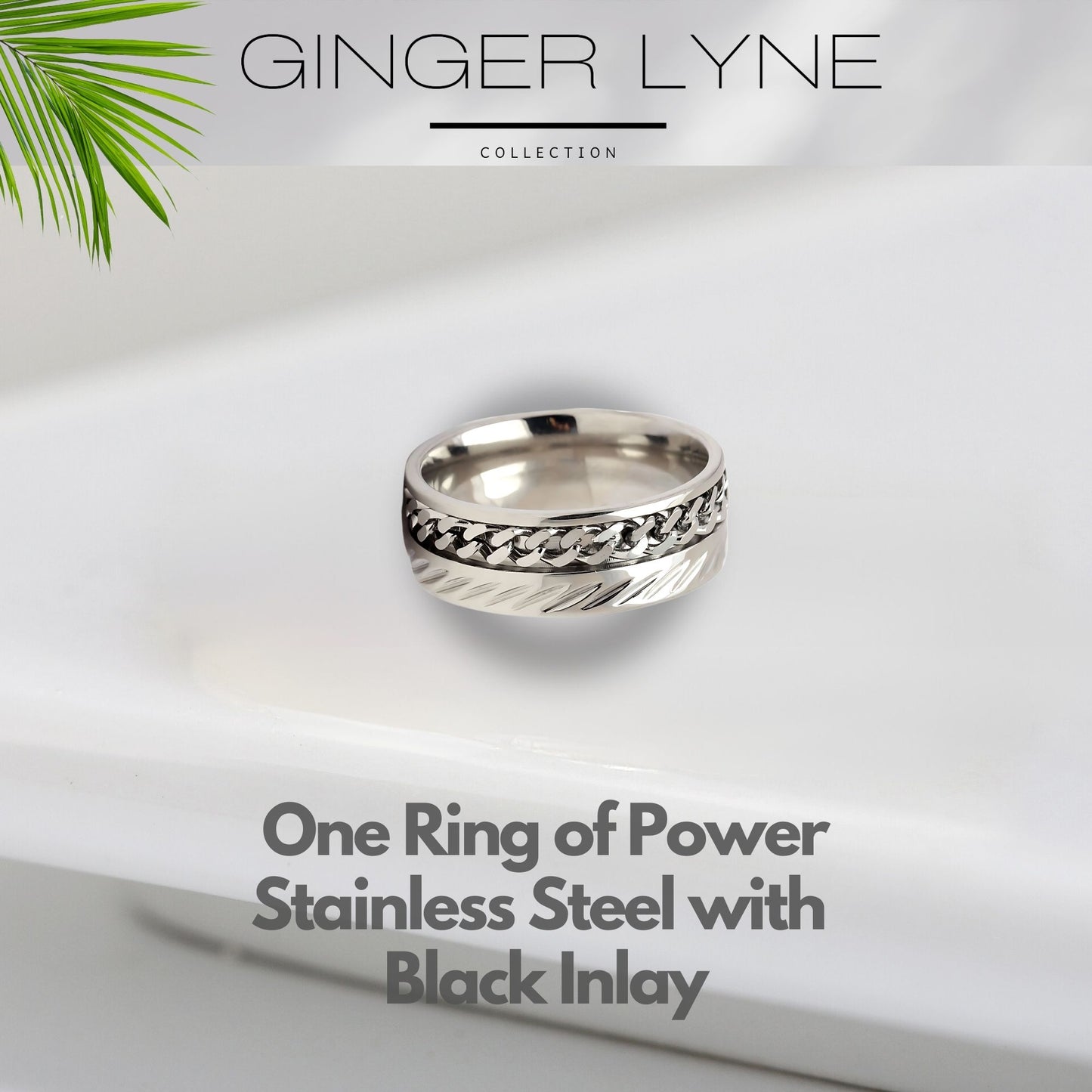 SpinnerWeddingBandRingStainlessSteel8mmMenWomensGingerLyneCollection_Silver-2