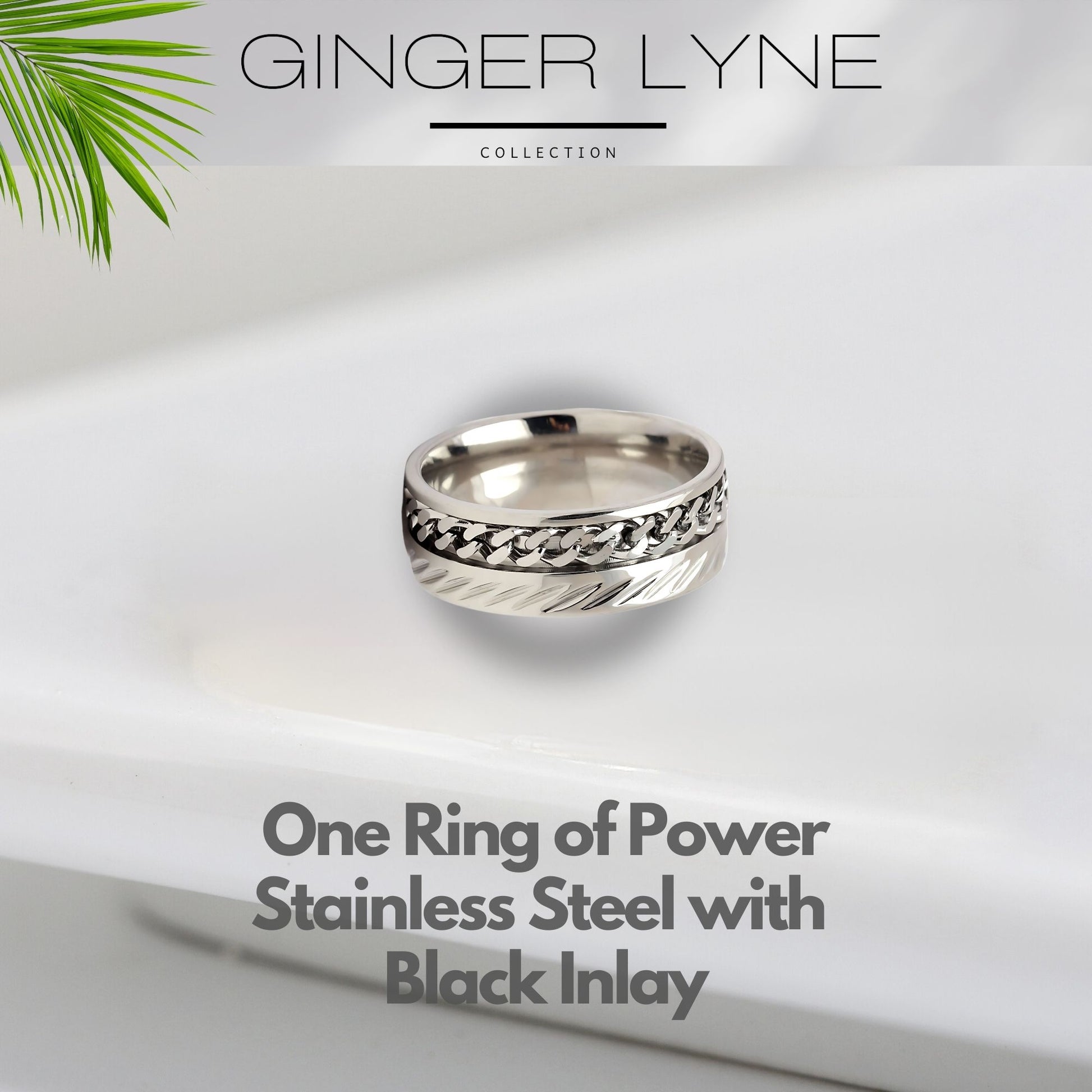 SpinnerWeddingBandRingStainlessSteel8mmMenWomensGingerLyneCollection_Silver-2