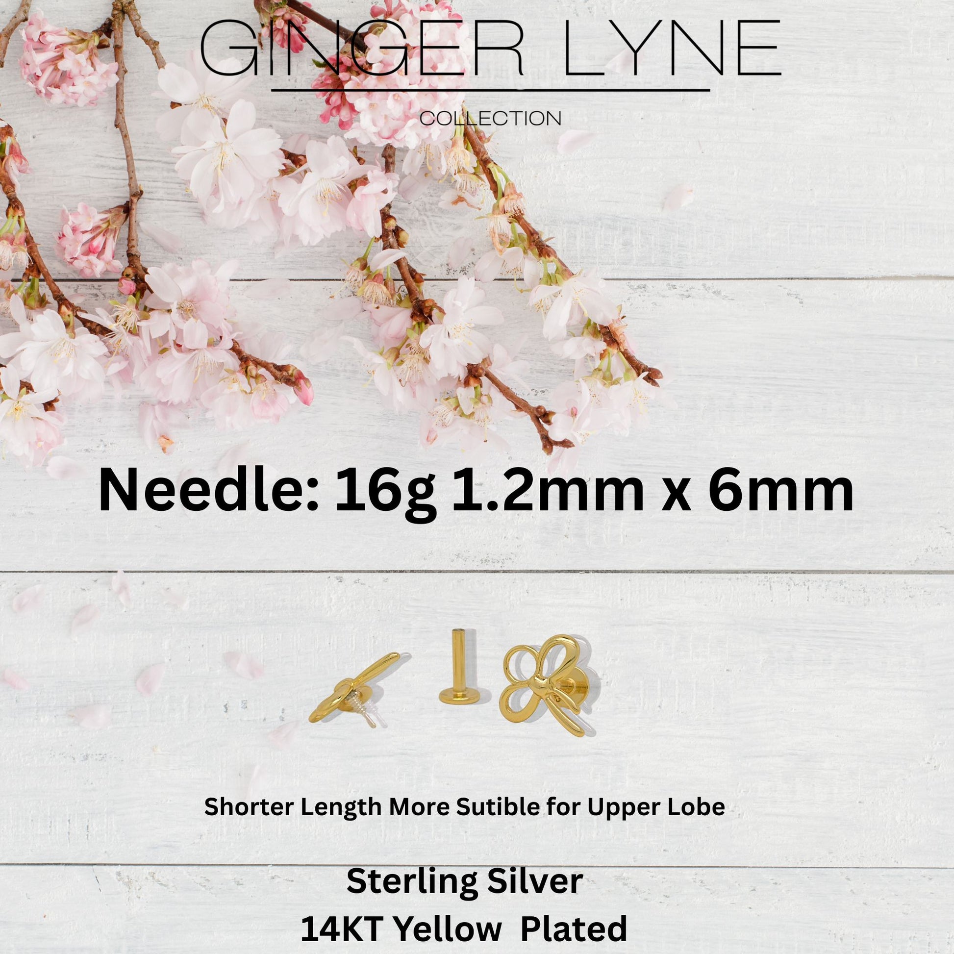 BowKnotFlatBackEarringsforCartilageHelixTragusLobe14ktGoldPlatedSterlingSilverPairbyGingerLyne_Gold-4