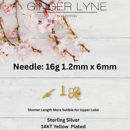 BowKnotFlatBackEarringsforCartilageHelixTragusLobe14ktGoldPlatedSterlingSilverPairbyGingerLyne_Gold-4