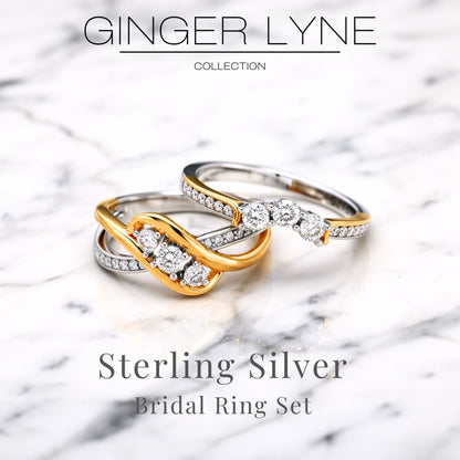 PadenWeddingRingSetforWomen3StoneEngagementBridalBandSterlingSilverGingerLyne_BridalSet,10-2