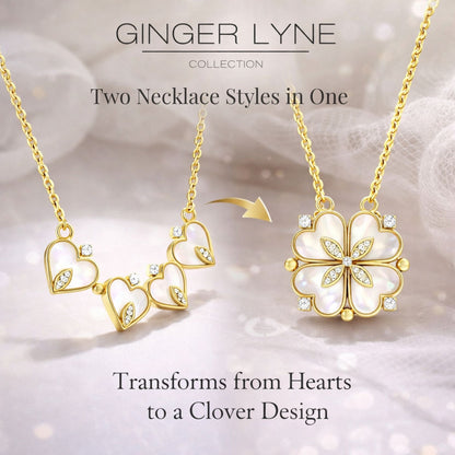 HearttoClover2in1PendantNecklaceforWomenStainlessSteelCZbyGingerLyneCollection_Gold-3