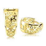 Load image into Gallery viewer, Filigree Wide Hoop Earrings for Women Gold Plated Ginger Lyne Collection - Gold
