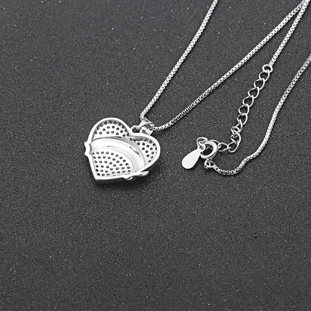 Pit Bull Mom Dog Heart Necklace or Earrings for Women Clear Cubic Zirconia by Ginger Lyne Collection - Necklace