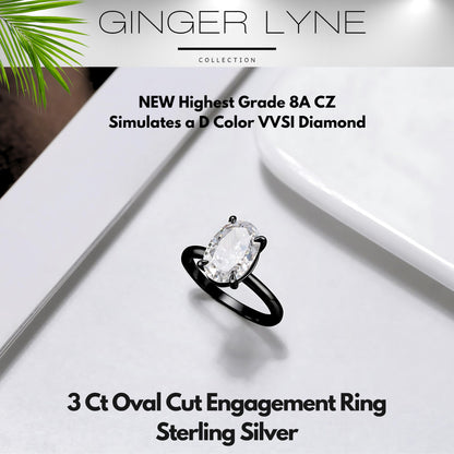 Solitaire3CtOvalBlackEngagementRingforWomenSterlingSilverCZGingerLyneCollection_Black-4