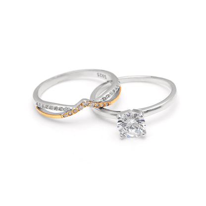 ChiaraAnniversaryWeddingBandRingGoldSterlingSilverVShapeCZGingerLyneCollection_Gold-2