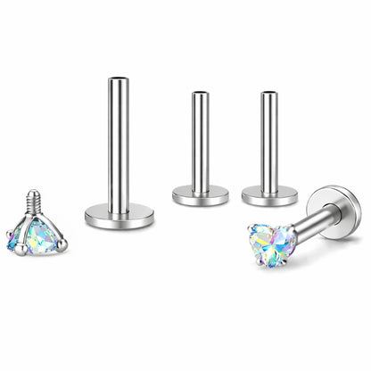 SmallHeartCZSolitaireFlatBackStudEarringsBodyPiercingsbyGingerLyne2SetsPost6mm8mmIncluded_3mm-AuroraBorealis-1