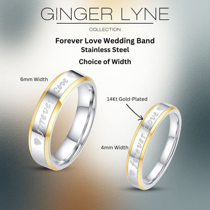 ForeverLove4mmor6mmWeddingBandRingforMenorWomenTwoToneStainlessSteelGingerLyneCollection_4mm-3