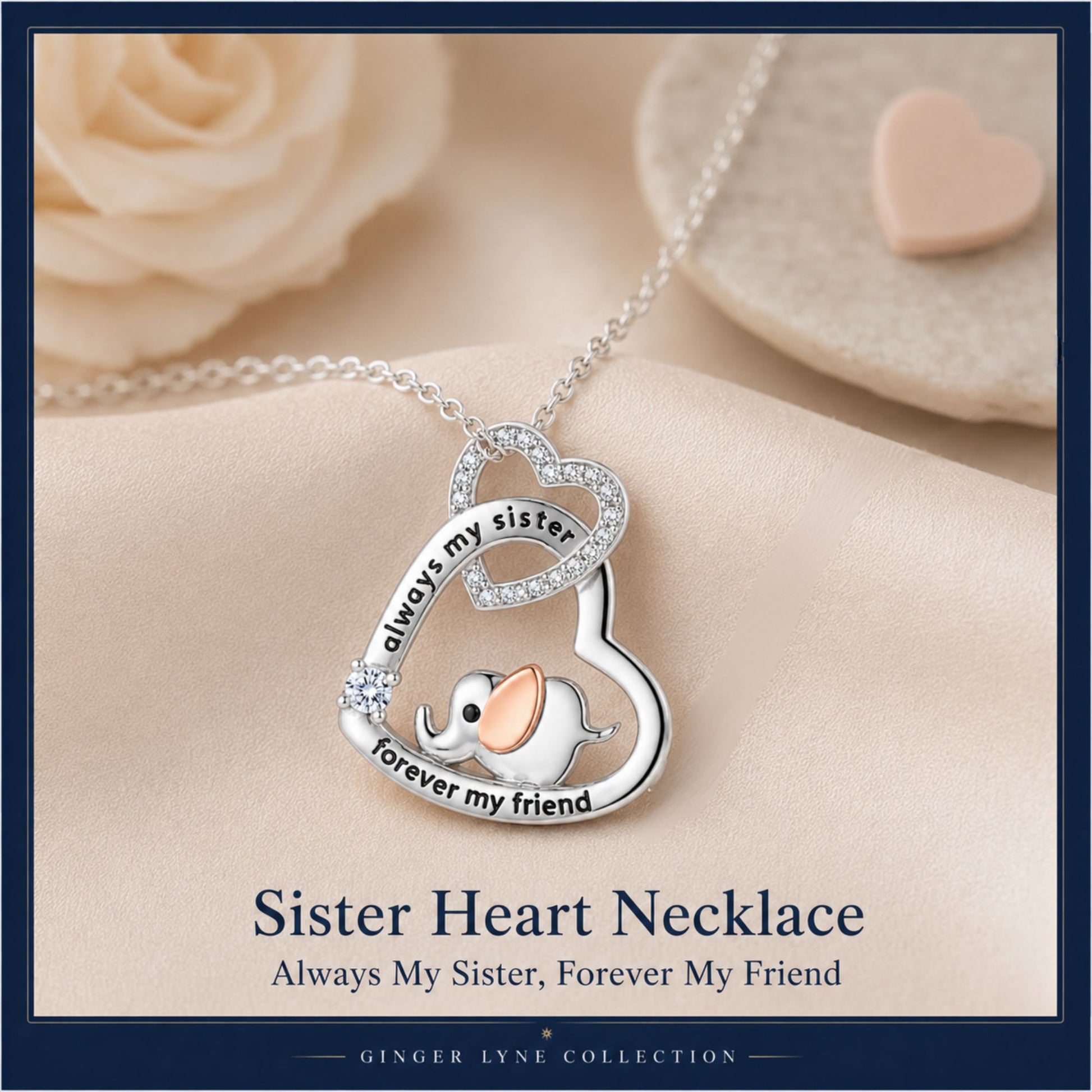 SisterElephantHeartPendantNecklaceforWomenSterlingSilverCZGingerLyneCollection_SisterElephant-2