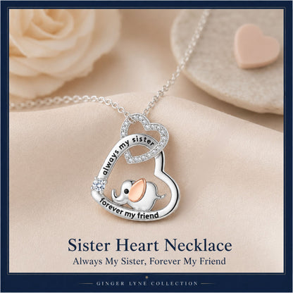 SisterElephantHeartPendantNecklaceforWomenSterlingSilverCZGingerLyneCollection_SisterElephant-2