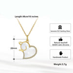 Load image into Gallery viewer, Cat Heart Pendant Necklace for Women Seashell CZ Sterling Silver Ginger Lyne Collection
