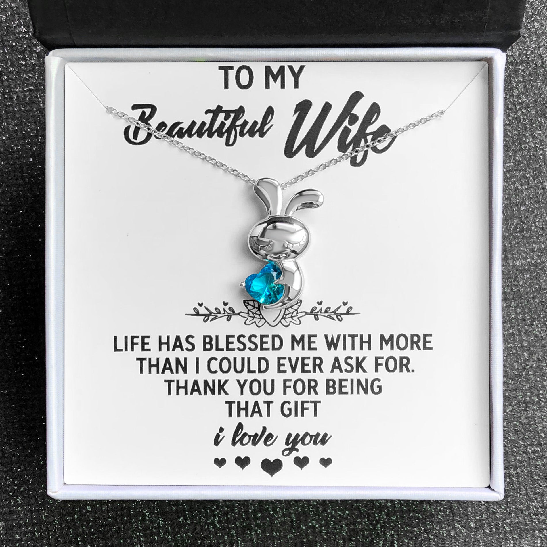 Wife Greeting Card Sterling Silver Infinity Heart Necklace Women Ginger Lyne Collection - Wife-01