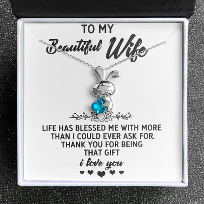 Wife Greeting Card Sterling Silver Infinity Heart Necklace Women Ginger Lyne Collection - Wife-01