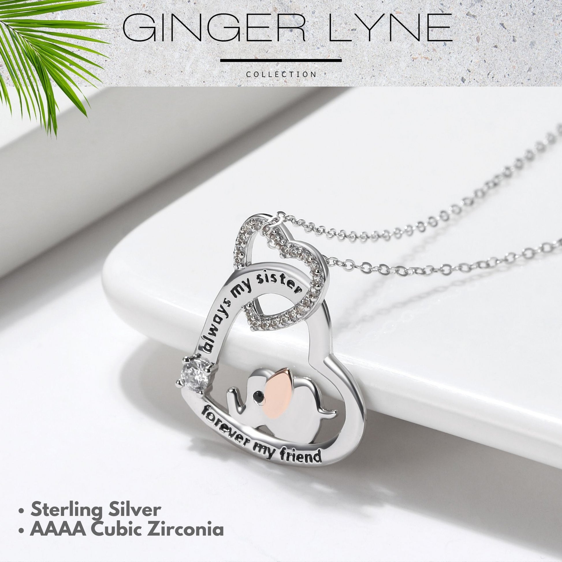 SisterElephantHeartPendantNecklaceforWomenSterlingSilverCZGingerLyneCollection_SisterElephant-3
