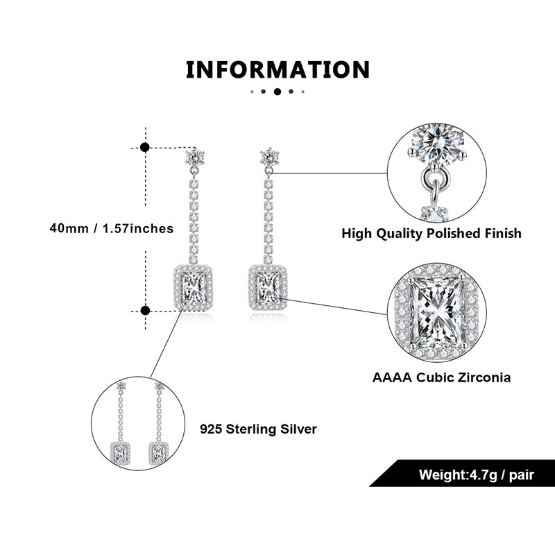 Halo Dangle Earrings for Women Sterling Silver Pink Clear CZ Ginger Lyne Collection - Pink