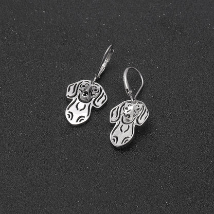 Dachshund Dog Sterling Silver Earrings Necklace Set Women Ginger Lyne Collection - Earrings Only