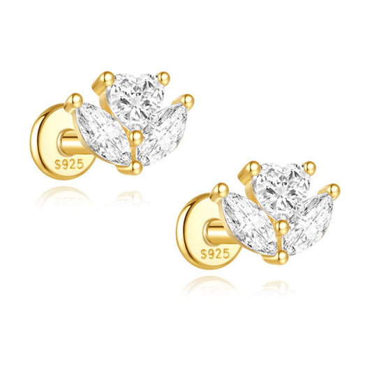 FlowerCZFlatBackEarringsforCartilageHelixTragusLobe16gGoldPlatedSterlingSilver1pairbyGingerLyne_Gold-1