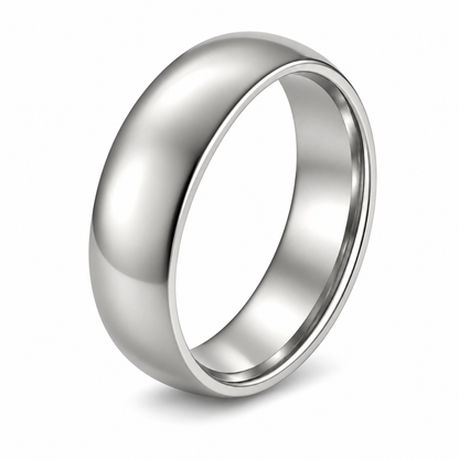 SilverTone6mmStainlessSteelWeddingBandRingforWomenorMenbyGingerLyneSize13_6mmSilver-1