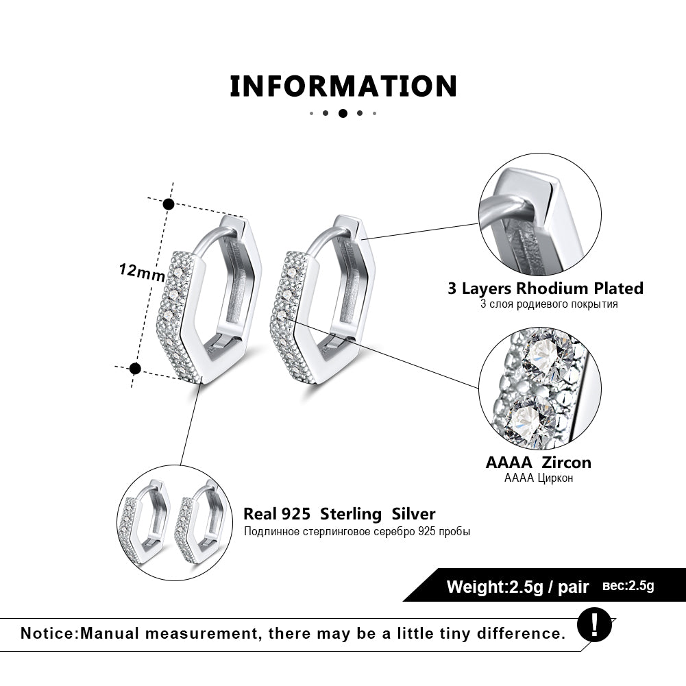 HexagonHoopEarringsforWomenSterlingSilverClearPaveCzGingerLyneCollection_Silver-7