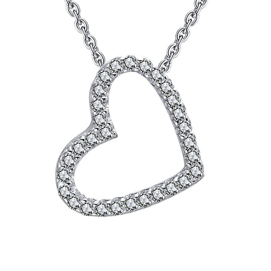 SideDropHeartPendantNecklaceforWomenSterlingSilverCzGingerLyneCollection_Silver-1