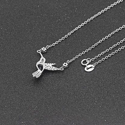 Hummingbird Necklace or Bracelet Sterling Silver Blue Cz Women Ginger Lyne Collection - Necklace