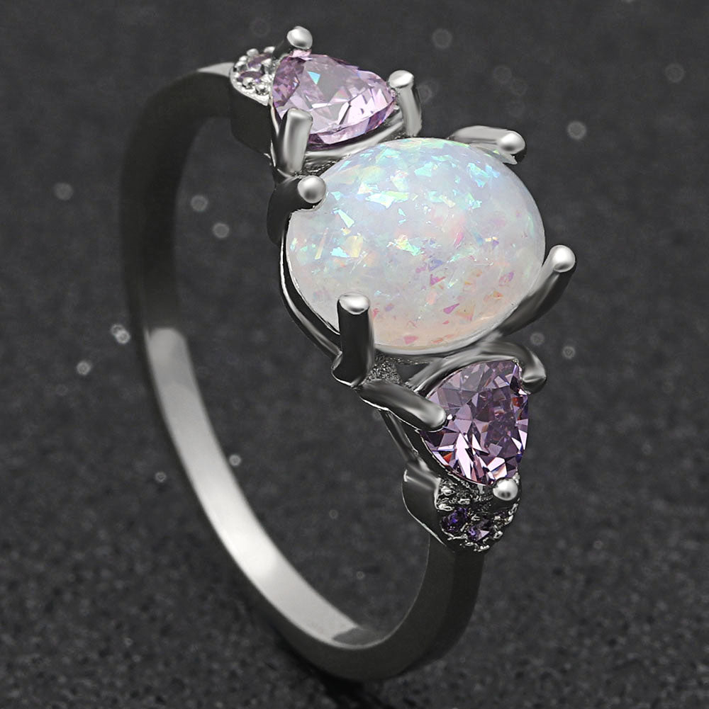 Celia Fire Opal Ring Purple Engagement Womens Ginger Lyne Collection