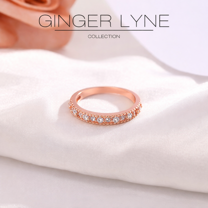 Alessia Wedding Band for Women Sterling Silver CZ Anniversary Half Eternity Band Stackable by Ginger Lyne