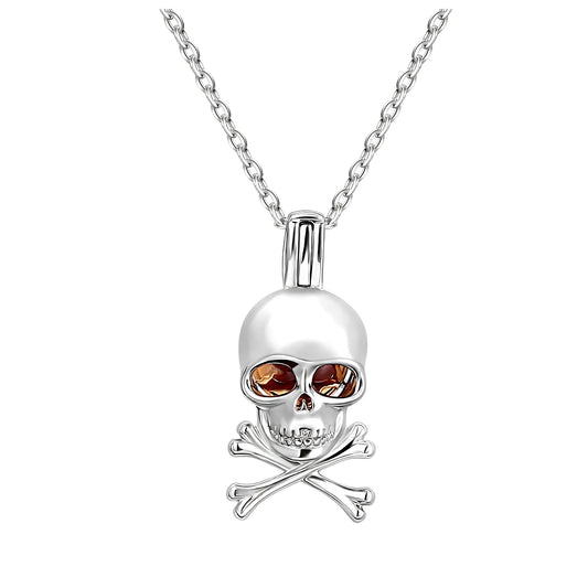 SkullNecklaceforWomenbyGingerLyneGlowingAmberEyesSterlingSilverPendantand16-18"Chain_Silver-1