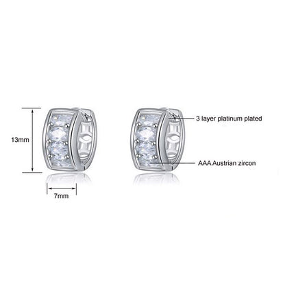 Small Hoop Earrings for Women Marquise Cut Cubic Zirconia Ginger Lyne Collection - Silver