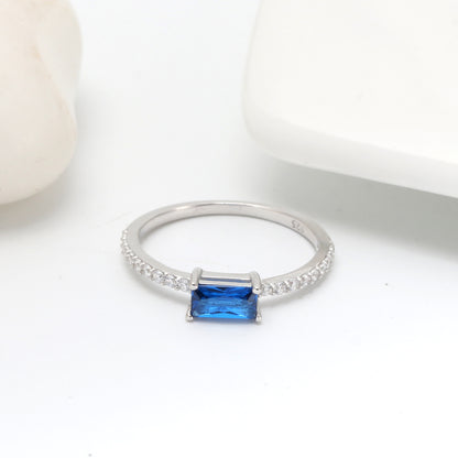EngagementRingforWomenEmeraldCutBlueCzSterlingSilverGingerLyneCollection_Blue-2