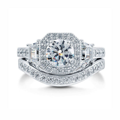 JulieannaWeddingRingSetforWomenHaloEngagementCzBandGingerLyneCollection_Silver-1