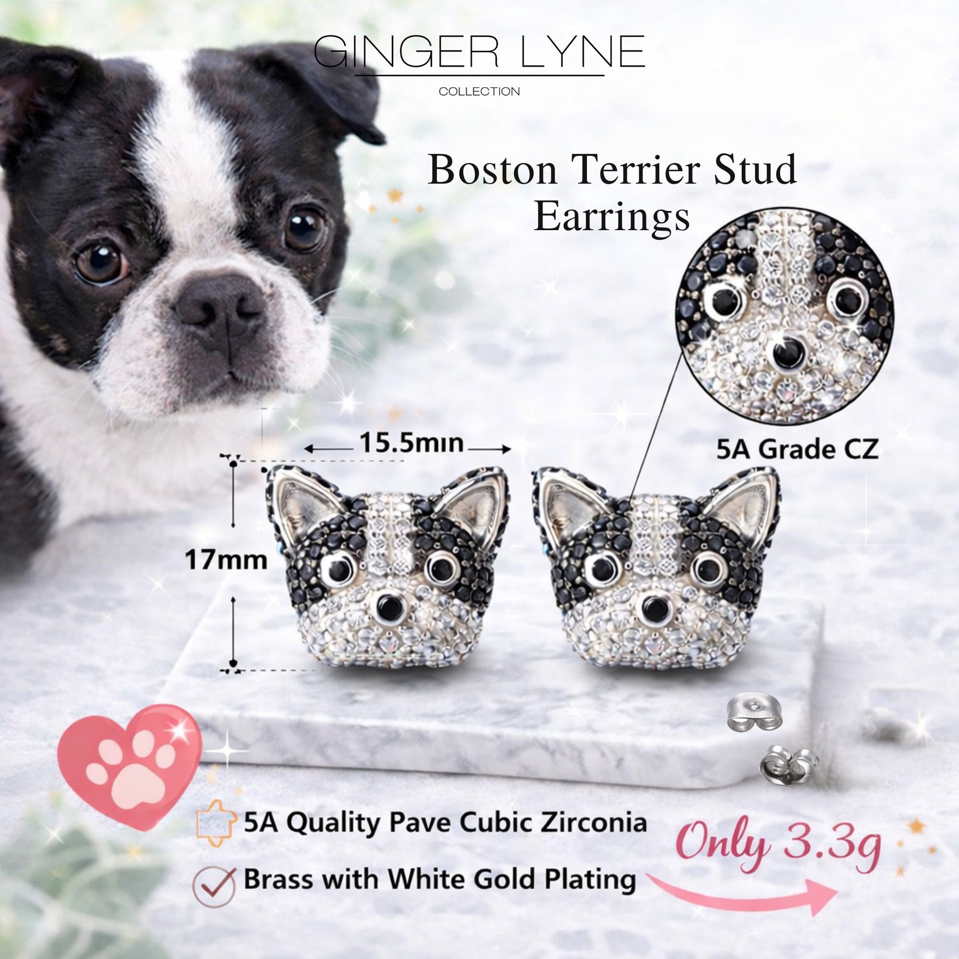 BostonTerrierStudEarringsforWomenDogBlackCubicZirconiaGingerLyneCollection_BostonTerrier-3